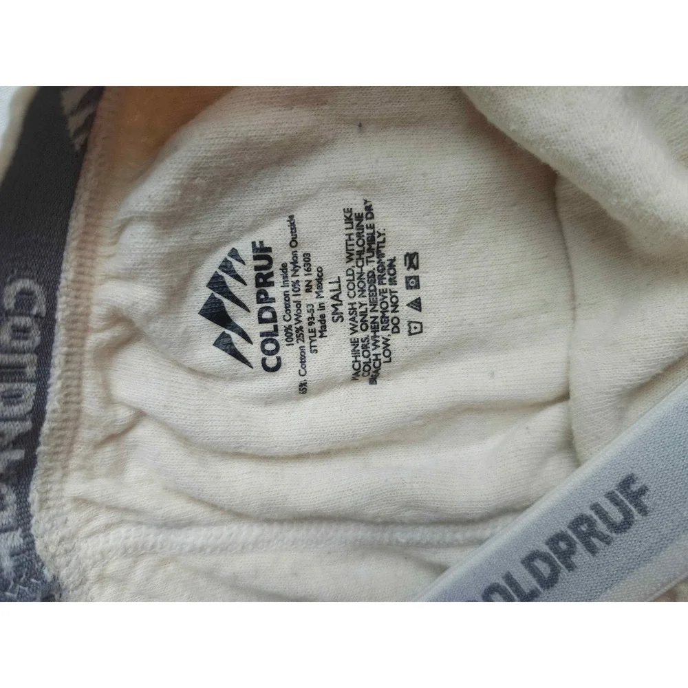 ColdPruf Mens Thermal Pants Small Cream Wool Blend Dual Layer Long Johns